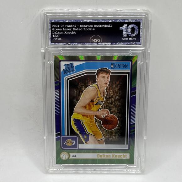 2024-25 Panini Donruss Rated Rookie Dalton Knecht Holo Green Lazer #227 Graded - Picture 1 of 2